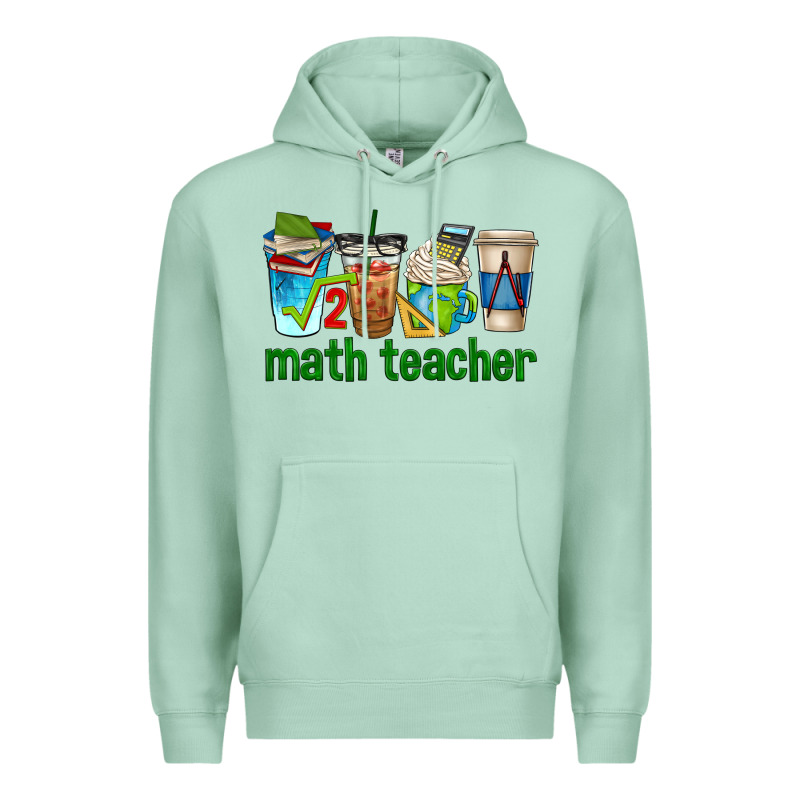 Math Teacher Coffee Cups Premium Hoodie by texasbilliewilder | Teevron