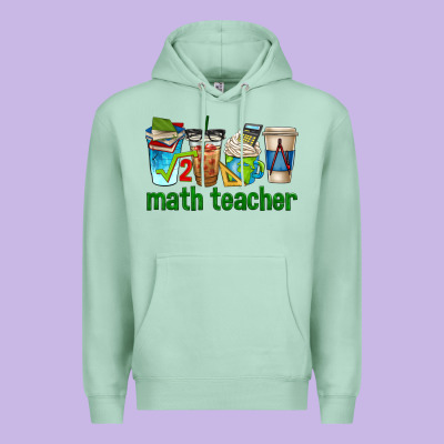 Math Teacher Coffee Cups Premium Hoodie Designed By Texasbilliewilder