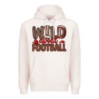 Pale Pink wild about football Premium Hoodie - Zillion Design Studio