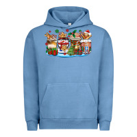 Pigment Pebble Blue christmas cookie coffee cups Urban Hoodie - Zillion Design Studio