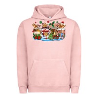 Pigment Salmon christmas cookie coffee cups Urban Hoodie - Zillion Design Studio