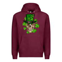 Burgundy st. patrick's day skull Premium Hoodie - RanaPortraitStore