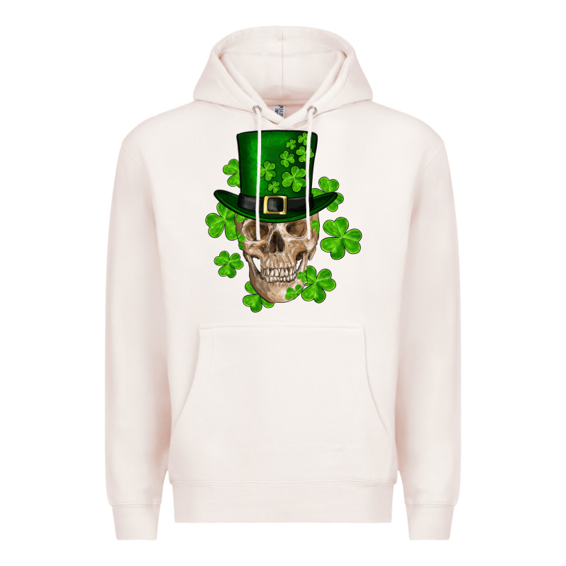 St. Patrick's Day Skull Premium Hoodie by RanaPortraitStore | Teevron