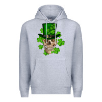 Heather Grey st. patrick's day skull Premium Hoodie - RanaPortraitStore