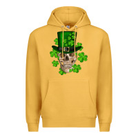 Mustard st. patrick's day skull Premium Hoodie - RanaPortraitStore