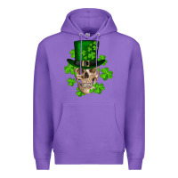 Purple st. patrick's day skull Premium Hoodie - RanaPortraitStore