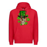 Red st. patrick's day skull Premium Hoodie - RanaPortraitStore