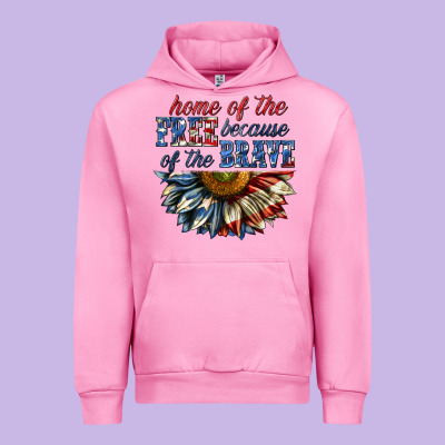 Urban Hoodie home of the free because of the brave sunflower bi