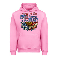Fuchsia Pink home of the free because of the brave sunflower bi Urban Hoodie - texasbilliewilder