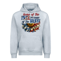 Heather Grey home of the free because of the brave sunflower bi Urban Hoodie - texasbilliewilder