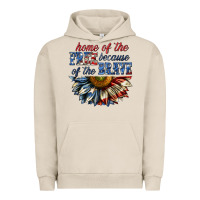 Pigment French Oak home of the free because of the brave sunflower bi Urban Hoodie - texasbilliewilder