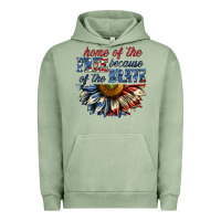 Pigment Oil Green home of the free because of the brave sunflower bi Urban Hoodie - texasbilliewilder