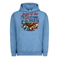 Pigment Pebble Blue home of the free because of the brave sunflower bi Urban Hoodie - texasbilliewilder