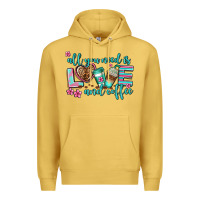 Antique Gold all you need is love and coffee Premium Hoodie - AdoDesignShop