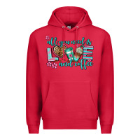 Cardinal all you need is love and coffee Premium Hoodie - AdoDesignShop