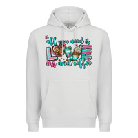 Dove Grey all you need is love and coffee Premium Hoodie - AdoDesignShop