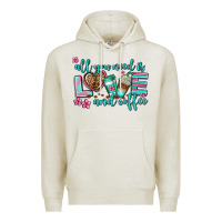 Oatmeal Heather all you need is love and coffee Premium Hoodie - AdoDesignShop