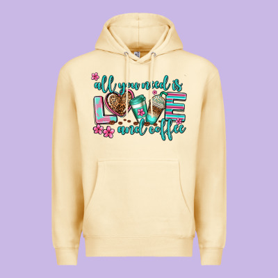 All You Need Is Love And Coffee Premium Hoodie Designed By Adodesignshop