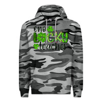 Slate Camo st. Patrick's day one lucky teacher Premium Hoodie - RanaPortraitStore
