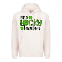 Pale Pink st. Patrick's day one lucky teacher Premium Hoodie - RanaPortraitStore