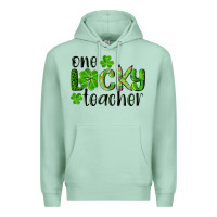 Seafoam st. Patrick's day one lucky teacher Premium Hoodie - RanaPortraitStore