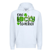 White st. Patrick's day one lucky teacher Premium Hoodie - RanaPortraitStore