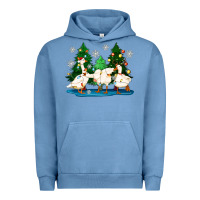 Pigment Pebble Blue christmas duck Urban Hoodie - Zillion Design Studio