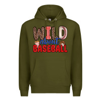Army Green wild about baseball Premium Hoodie - Zillion Design Studio