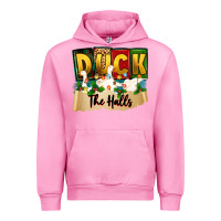 Fuchsia Pink christmas duck the halls Urban Hoodie - Zillion Design Studio