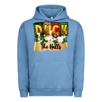 Pigment Pebble Blue christmas duck the halls Urban Hoodie - Zillion Design Studio