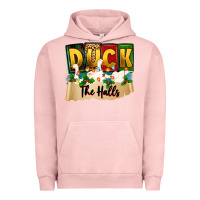 Pigment Salmon christmas duck the halls Urban Hoodie - Zillion Design Studio