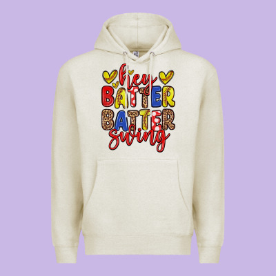 Hey Batter Batter Swing Softball Premium Hoodie Designed By Zillion Design Studio