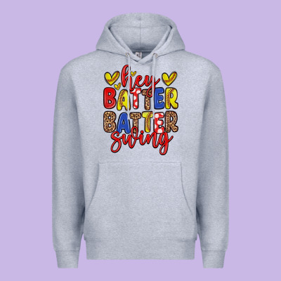 Hey Batter Batter Swing Softball Premium Hoodie Designed By Zillion Design Studio