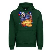 Forest Green hotdog with beers billie wilder Urban Hoodie - texasbilliewilder