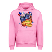 Fuchsia Pink hotdog with beers billie wilder Urban Hoodie - texasbilliewilder
