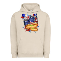 Pigment French Oak hotdog with beers billie wilder Urban Hoodie - texasbilliewilder