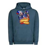 Pigment Midnight Navy hotdog with beers billie wilder Urban Hoodie - texasbilliewilder