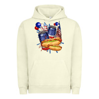 Pigment Pistachio hotdog with beers billie wilder Urban Hoodie - texasbilliewilder
