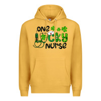 Mustard st. patrick's day one lucky nurse Premium Hoodie - RanaPortraitStore