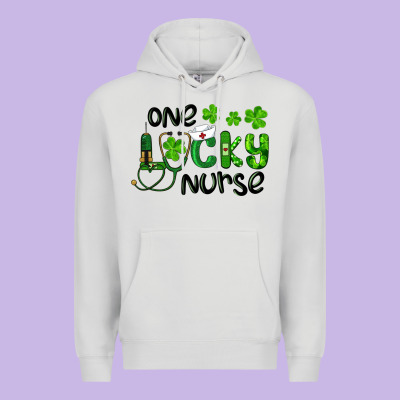 St. Patrick's Day One Lucky Nurse Premium Hoodie Designed By Ranaportraitstore