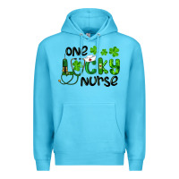 Ocean Blue st. patrick's day one lucky nurse Premium Hoodie - RanaPortraitStore