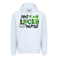 White st. patrick's day one lucky nurse Premium Hoodie - RanaPortraitStore