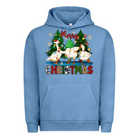 Pigment Pebble Blue merry christmas duck Urban Hoodie - Zillion Design Studio