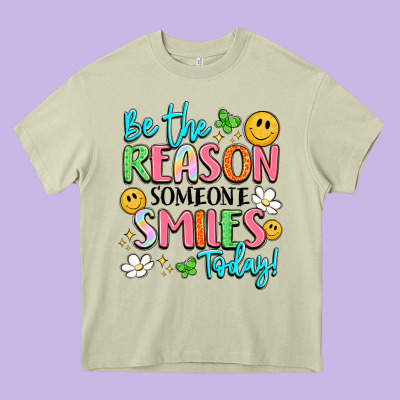 Be The Reason Someone Smiles Today Heavy Core Tee Designed By Lillyallendesigns