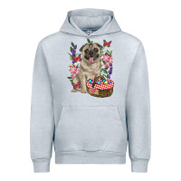 Heather Grey easter pug Urban Hoodie - RanaPortraitStore