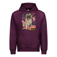 Mauve Wine easter pug Urban Hoodie - RanaPortraitStore