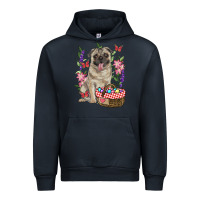 Navy easter pug Urban Hoodie - RanaPortraitStore