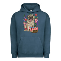 Pigment Midnight Navy easter pug Urban Hoodie - RanaPortraitStore
