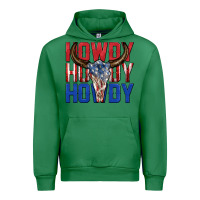 Emerald howdy howdy howdy 4th of july bull skull billie wi Urban Hoodie - texasbilliewilder