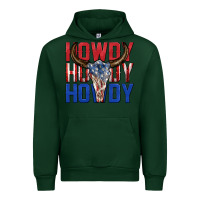 Forest Green howdy howdy howdy 4th of july bull skull billie wi Urban Hoodie - texasbilliewilder